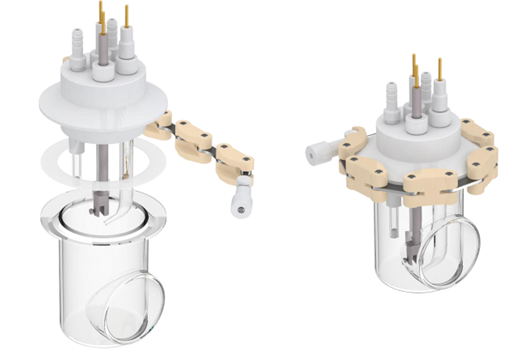 Cylindrical quartz electrochemical cell (absolutely sealed, side optical window), C018-2