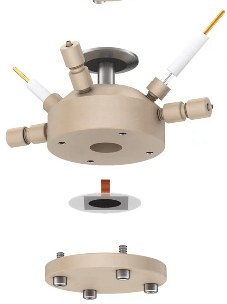 In situ mass spectrometry flow electrochemical cell
