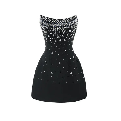 Diamond Rhinstone Embellished Mini Dress