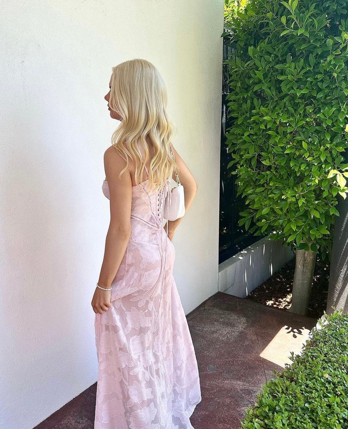 Pink Patterned Floral Sleeveless Summer Maxi Dress