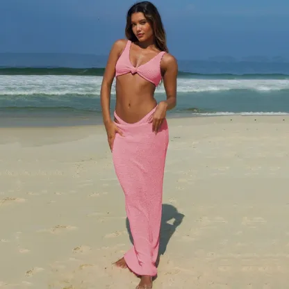 Bikini Set With Beach Skirt Cover-up