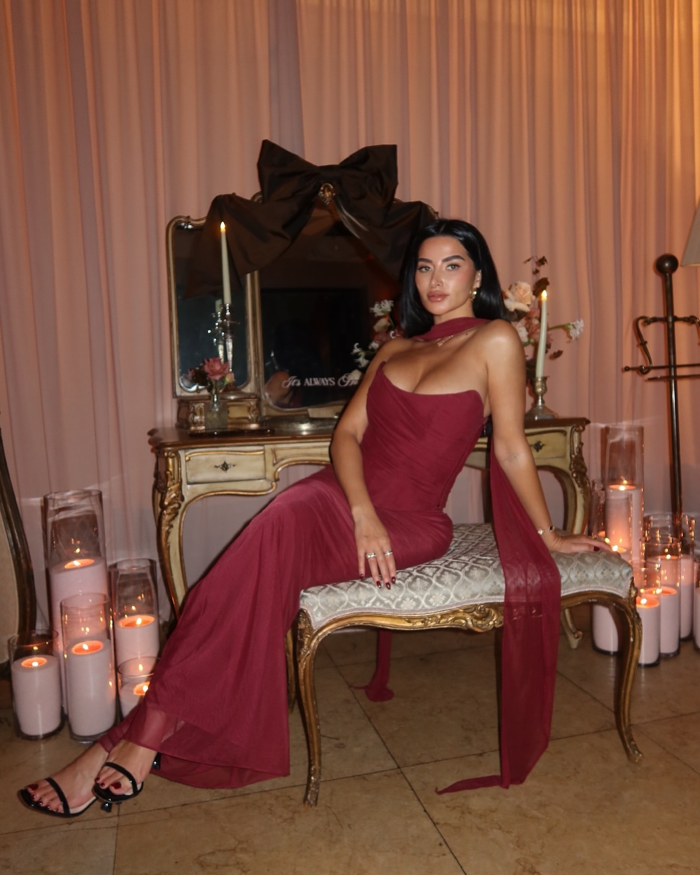 Burgundy Strapless Bodycon Long Elegant Maxi Dress
