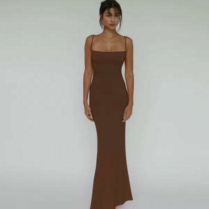 Sleeveless Spaghetti Strap Bodycon Maxi Dress