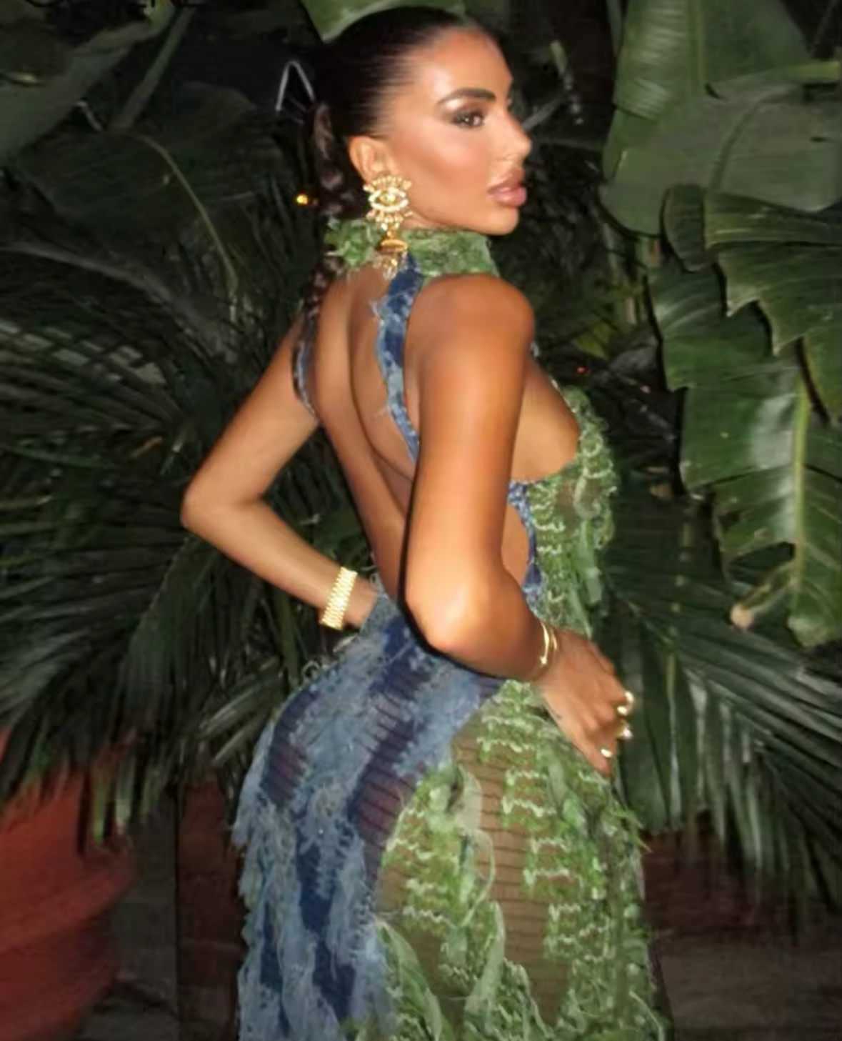 Ruffle Backless Holiday Vacation Summer Maxi Dress