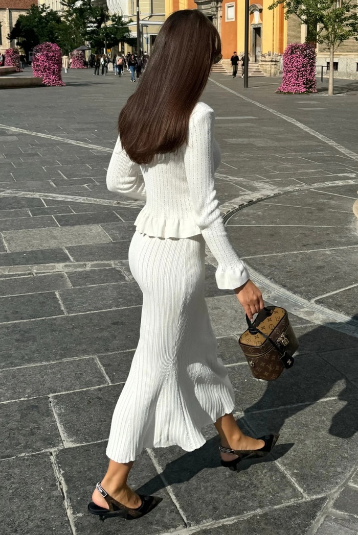 Elegant Button Long Sleeve Shirt & Maxi Skirt Set