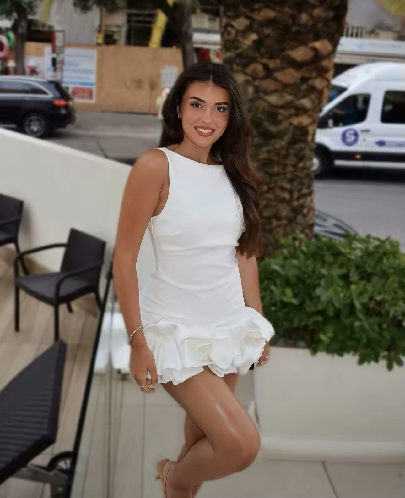 Bubble Hem Ruffle Sleeveless Mini Dress With Built in Shorts