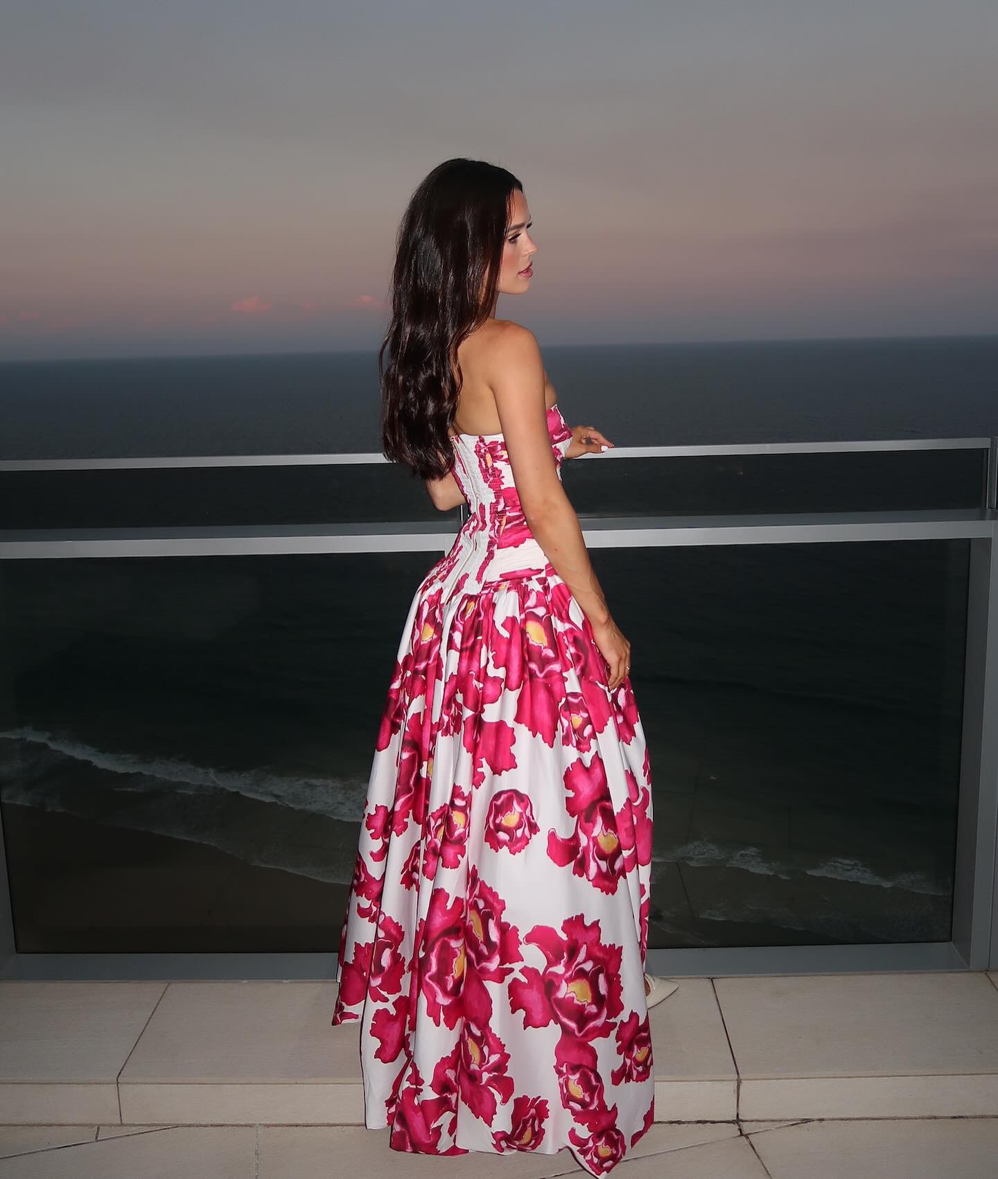 Strapless Printed Pattern Occasion Gown Maxi Dress
