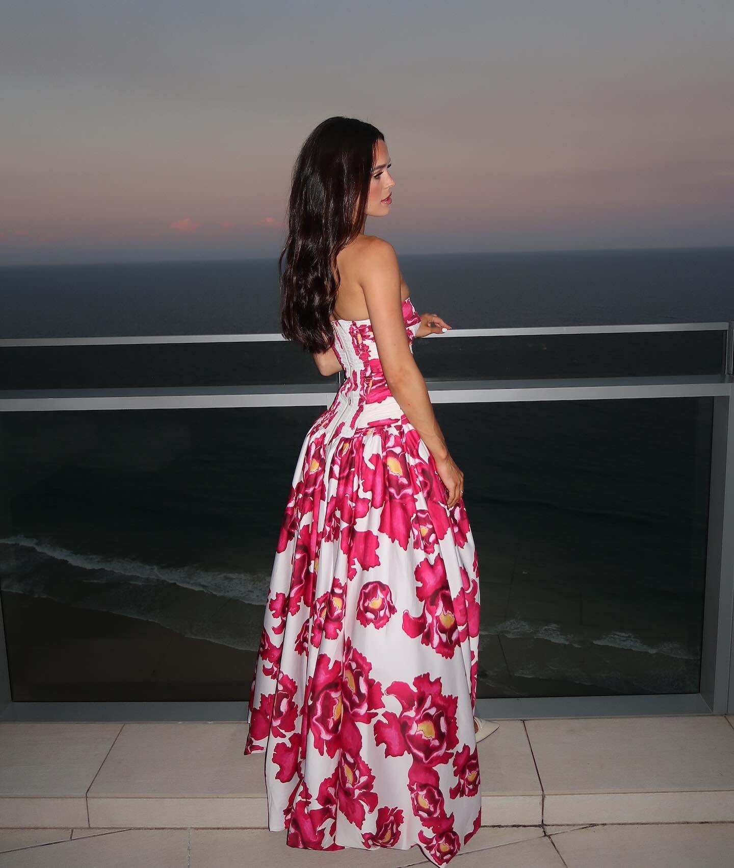 Strapless Printed Pattern Occasion Gown Maxi Dress