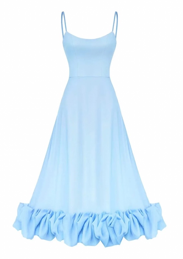 Ruffle Hem Elegant Maxi Dress