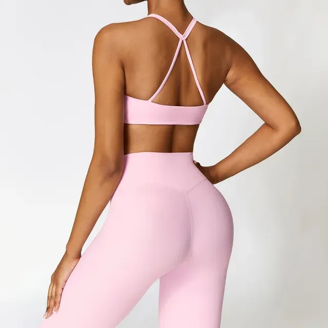Seamless High Waist Leggings Sports Bra Gym Outfit