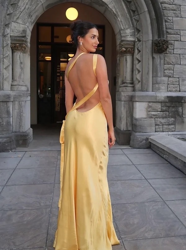Backless One Shoulder Backless Maxi Dress