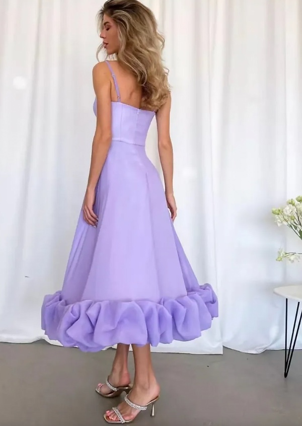 Ruffle Hem Elegant Maxi Dress