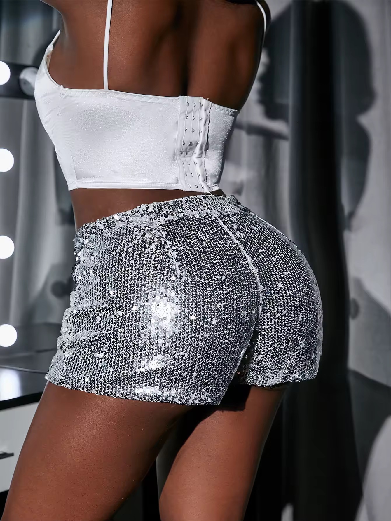 Glitter Sequin Party Mini Shorts