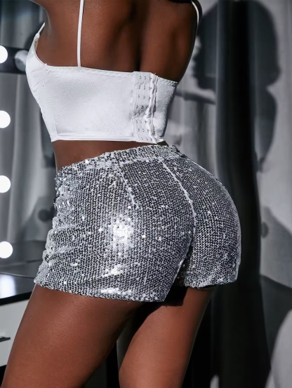 Glitter Sequin Party Mini Shorts
