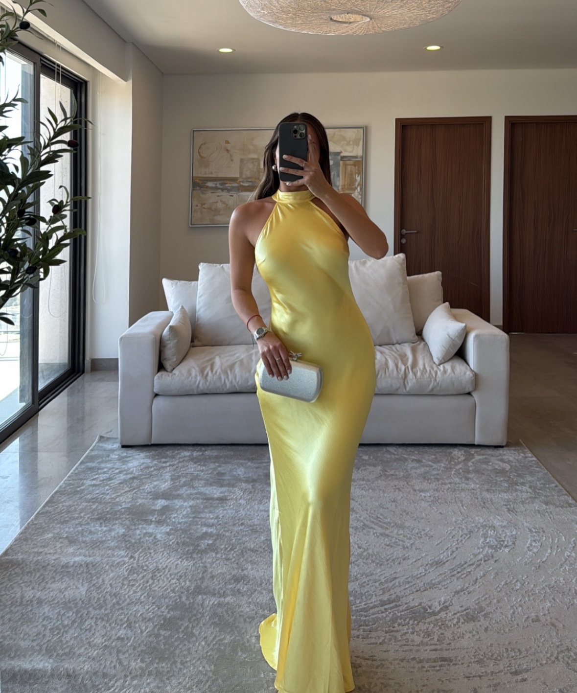 Yellow Sleeveless Long Occasions Backless Maxi Dress
