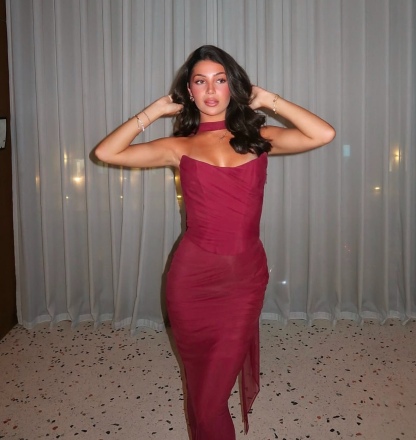 Burgundy Strapless Bodycon Long Elegant Maxi Dress