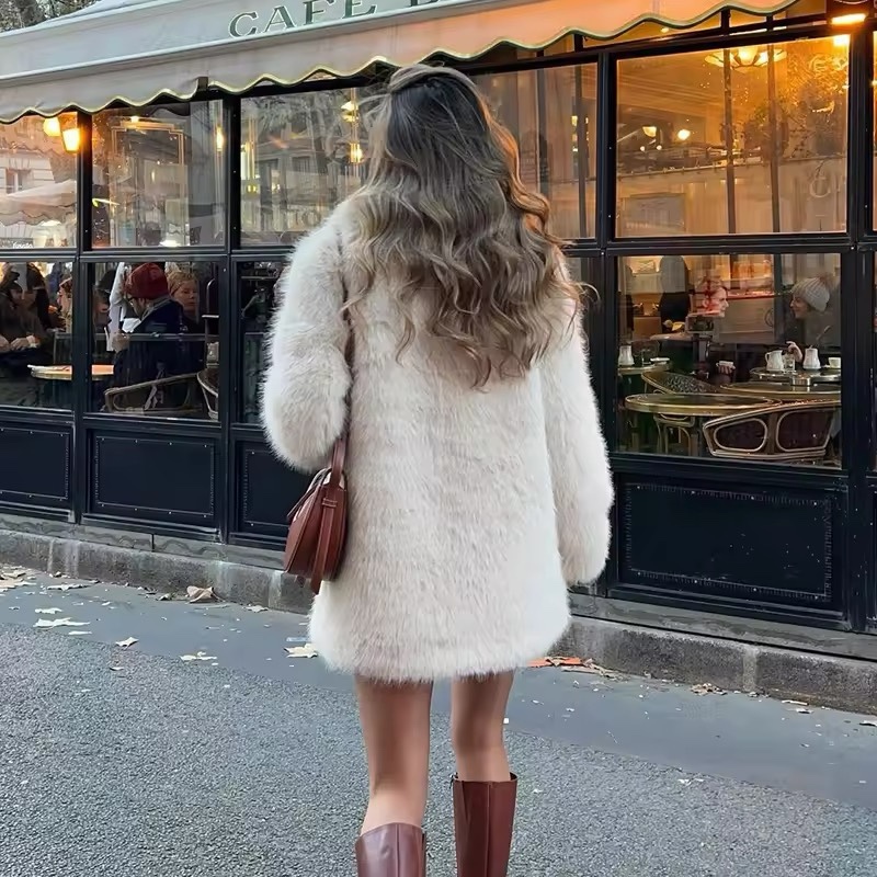 Teddy Long Sleeve Faux Fur Coat