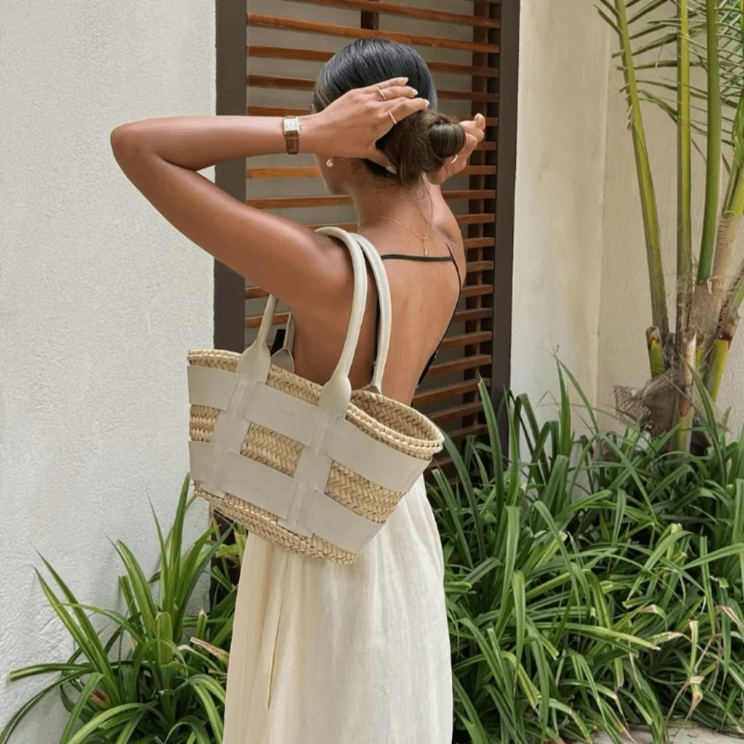 Two Tone Contrast Holiday Vacation Summer Maxi Dress