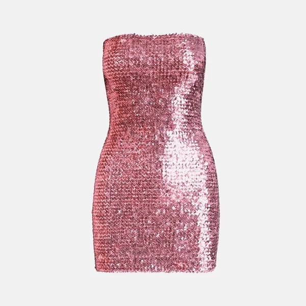 Sequin Strapless Bodycon Party Mini Dress