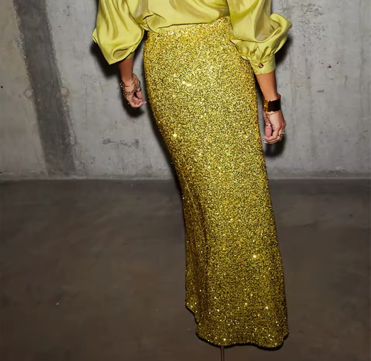 Sequin Glitter Party Maxi Skirt