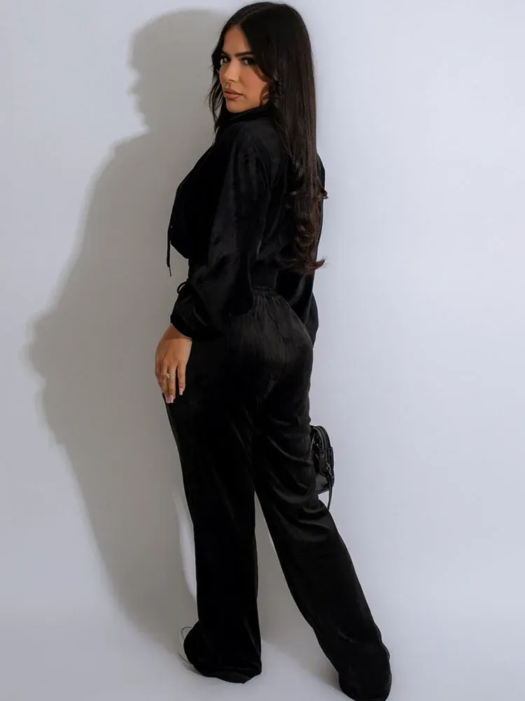 Casual Tracksuits Zipper Long Sleeve Jacket Top and Sweatspants Tracksuit Set