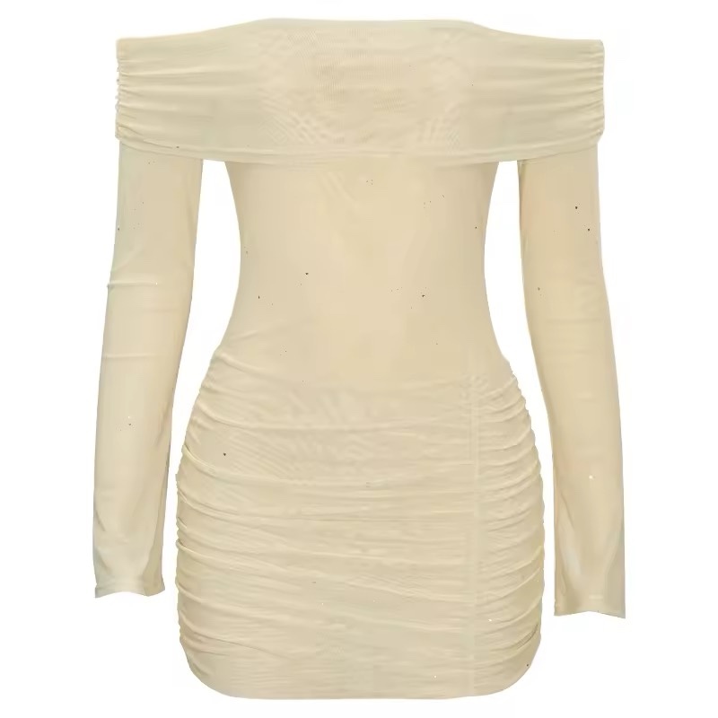 Glitter Off Shoulder Party Bodycon Mini Dress