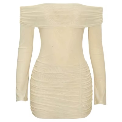 Glitter Off Shoulder Party Bodycon Mini Dress
