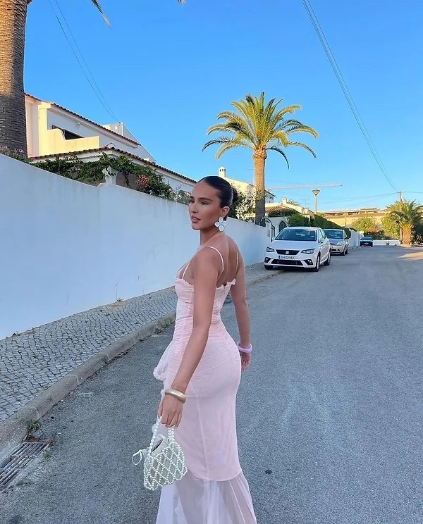 Ruffle Cut Out Bodycon Maxi Dress