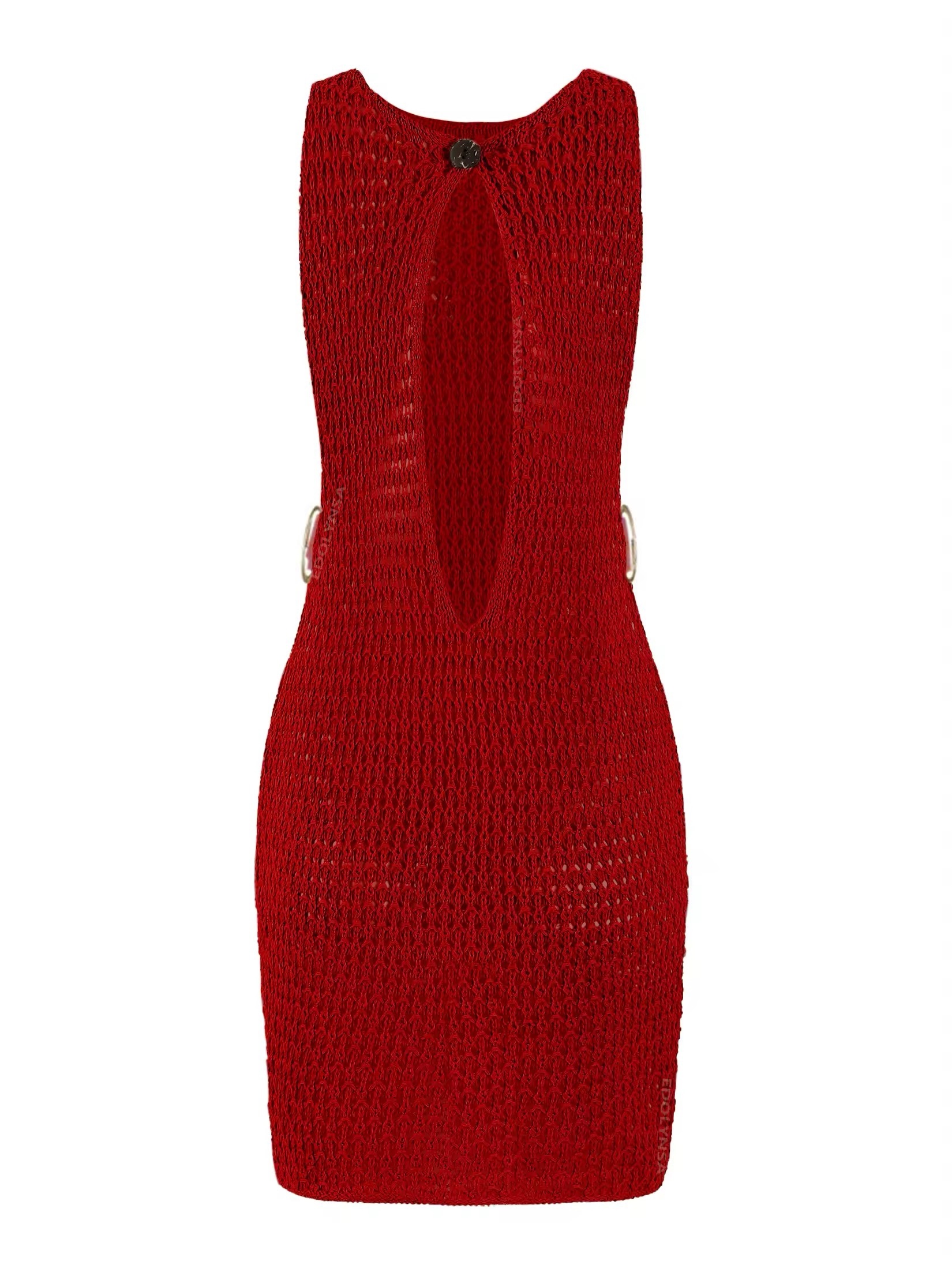 Crochet Sleeveless Cut Out Beach Summer Mini Dress