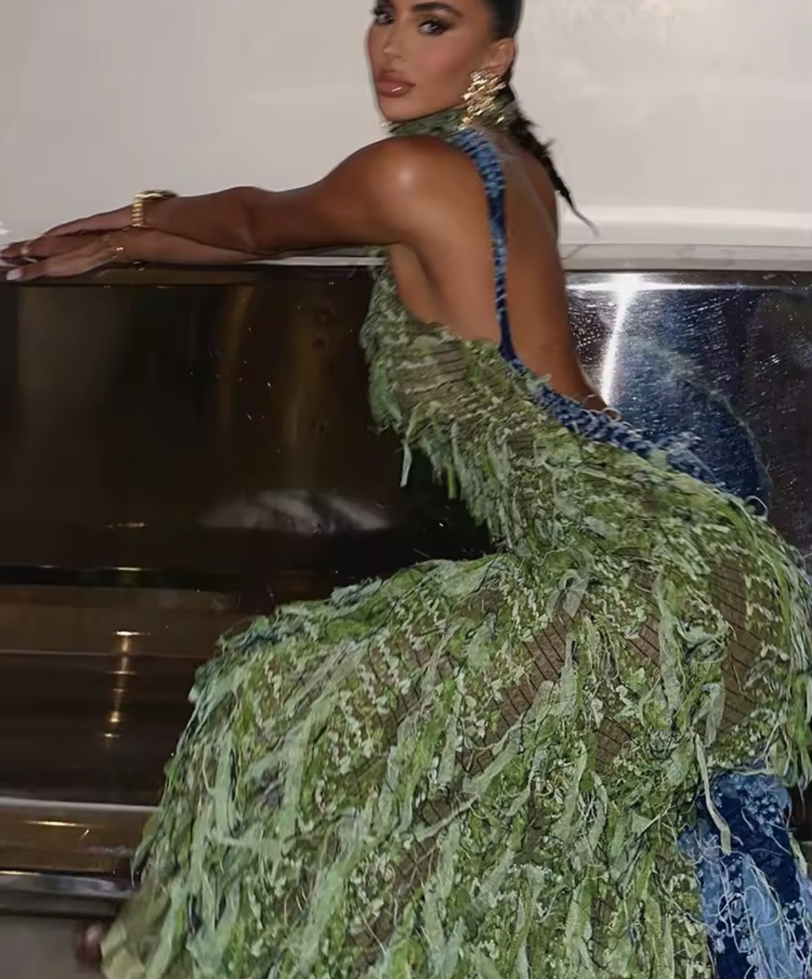 Ruffle Backless Holiday Vacation Summer Maxi Dress