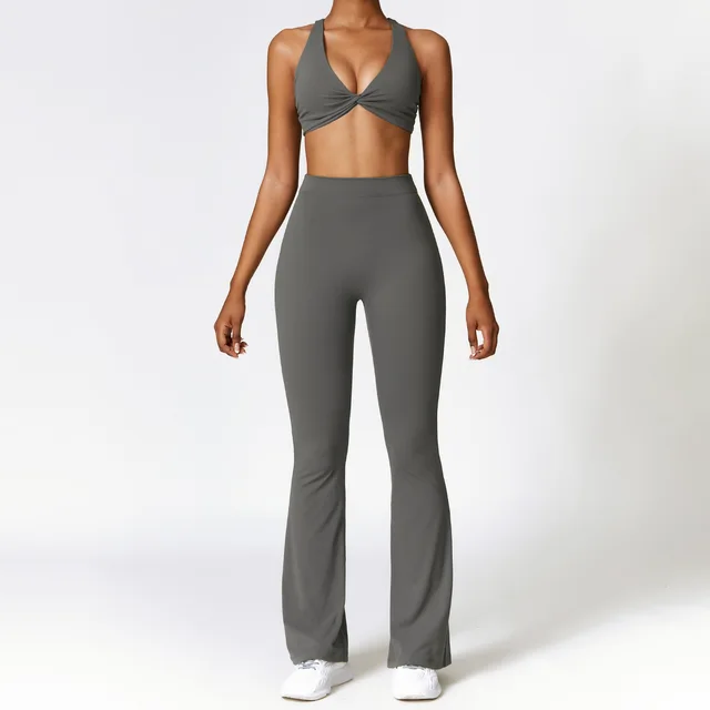 Seamless High Waist Leggings Sports Bra Gym Set