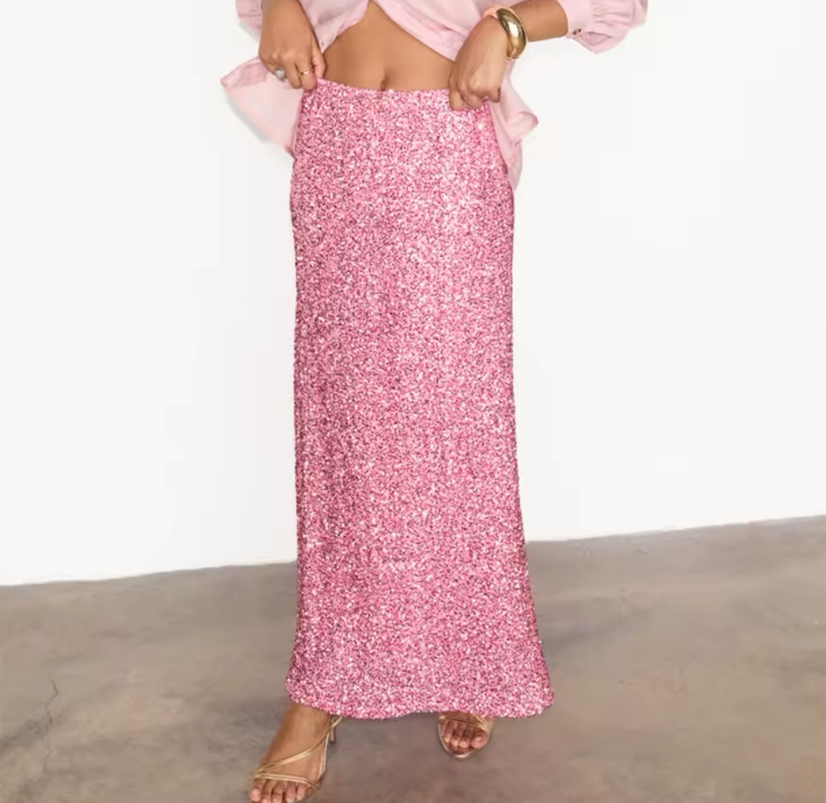 Sequin Glitter Party Maxi Skirt