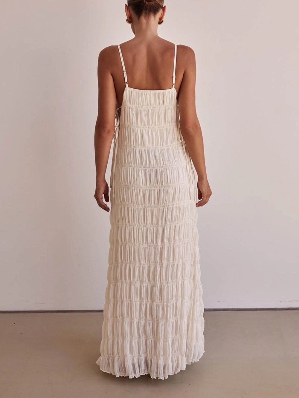 Sleeveless V Neck A Line Maxi Dress