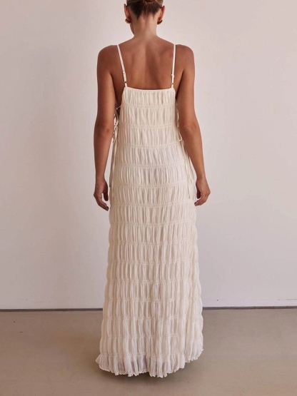 Sleeveless V Neck A Line Maxi Dress
