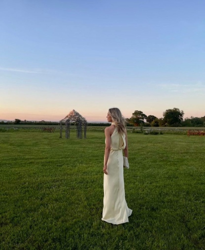 Yellow Halter Neck Maxi Spring Summer Draping Dress