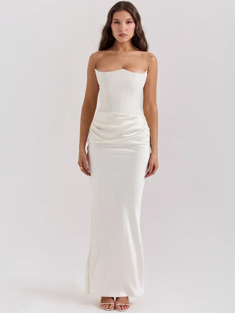 Strapless Ruched Bodycon Occasion Formal Dress