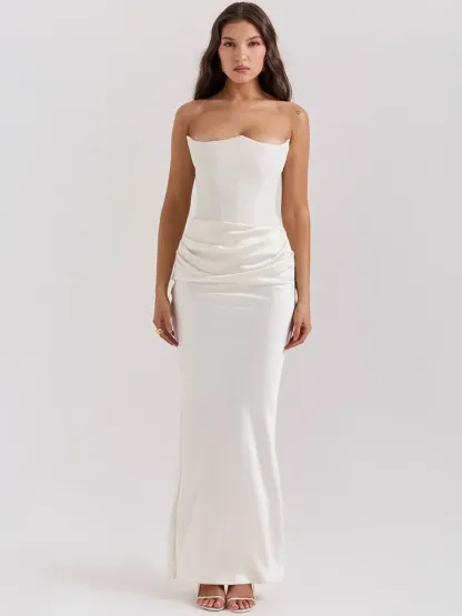 Strapless Ruched Bodycon Occasion Formal Dress