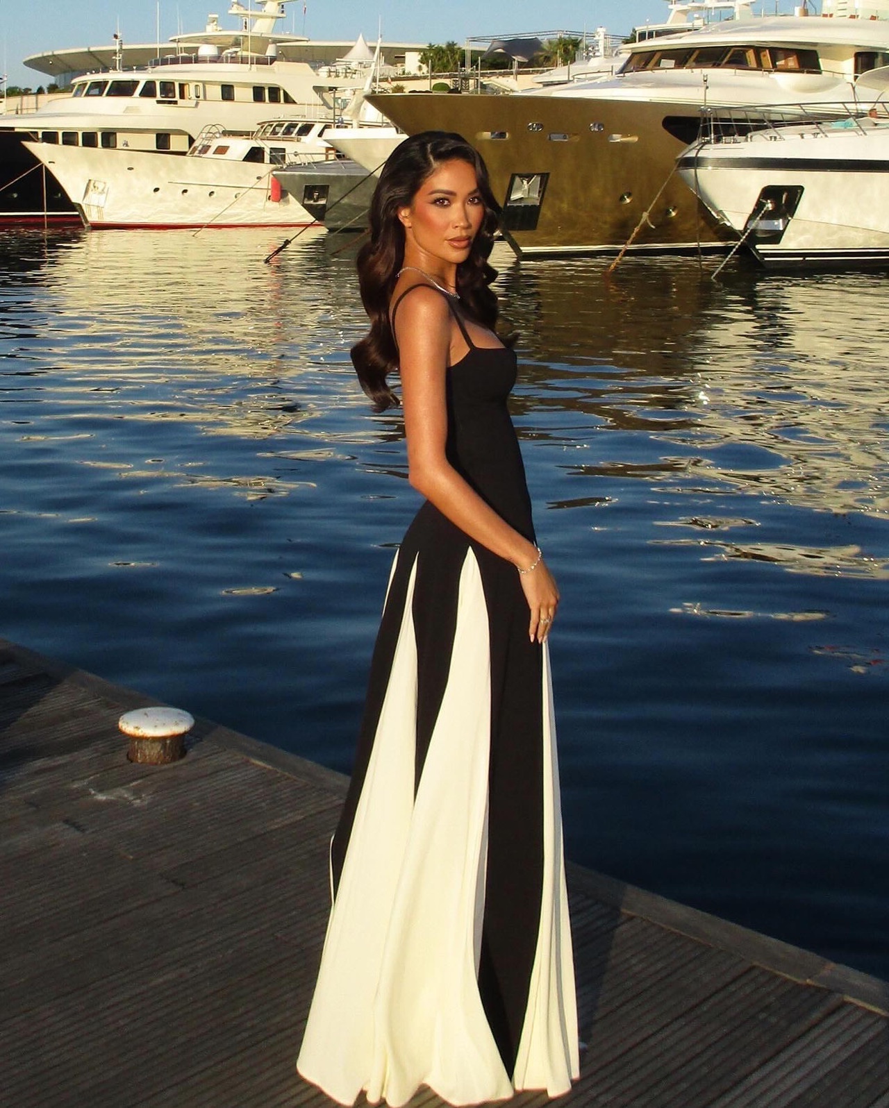 Two Tone Contrast Elegant Sleeveless Maxi Dress