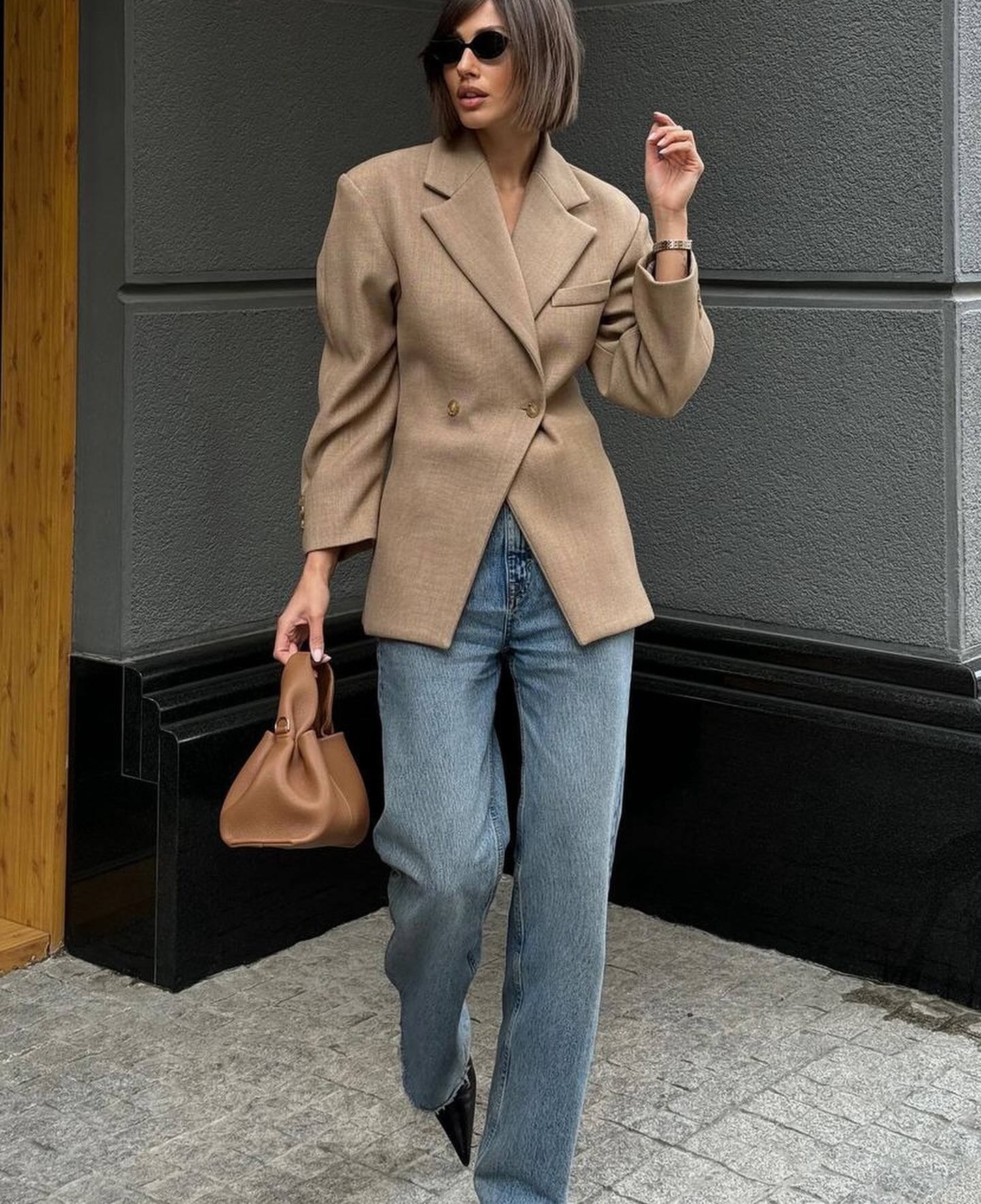 Elegant Double Breasted Button Long Sleeve Blazer