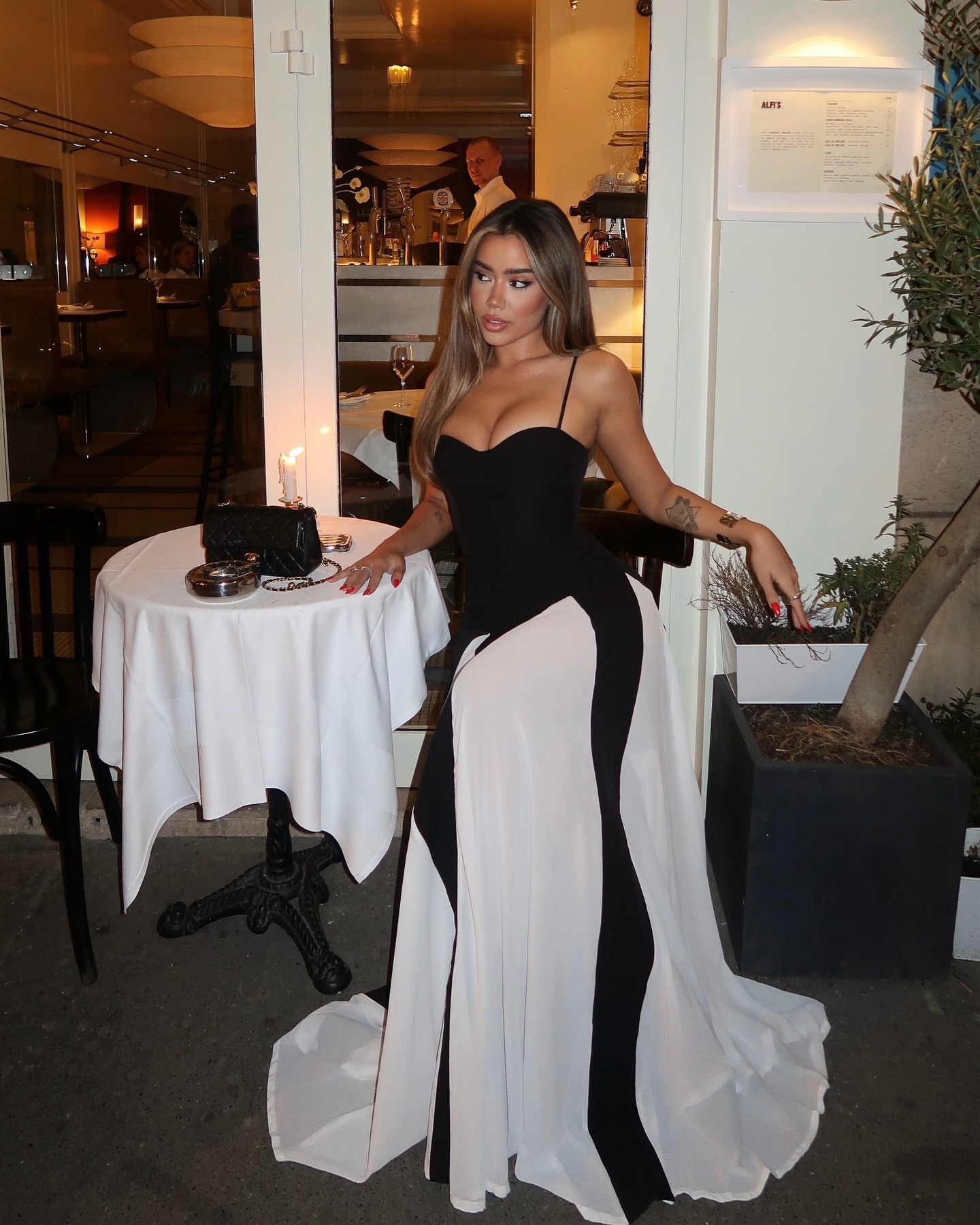 Two Tone Contrast Elegant Sleeveless Maxi Dress