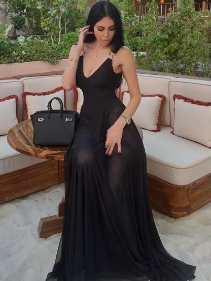 White Sleeveless A Line Holiday Maxi Dress