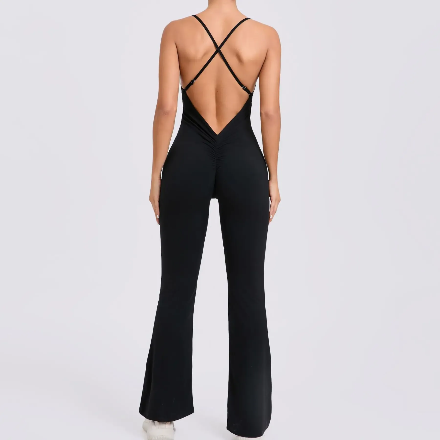 Backless Jumpsuit Gym Set Yoga