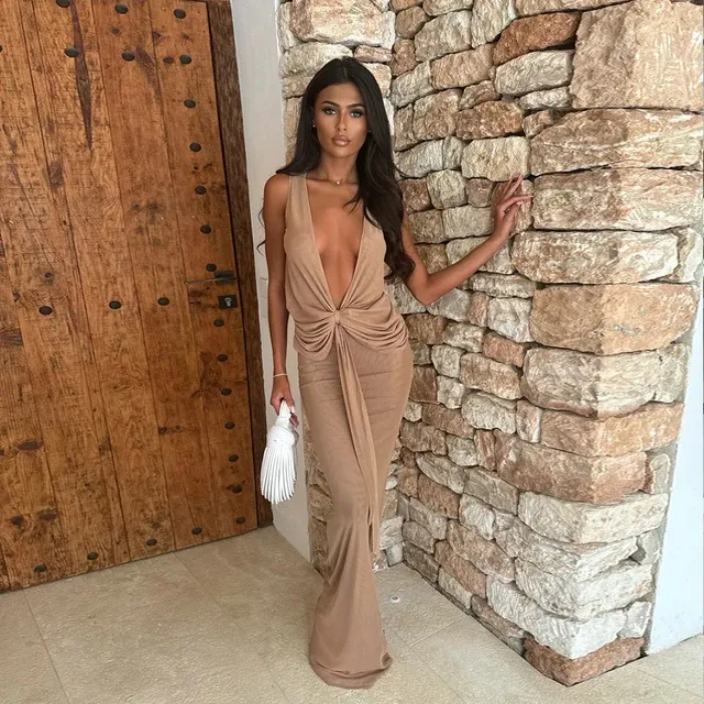 V-Neck Beach Vacation Top & Skirt Set