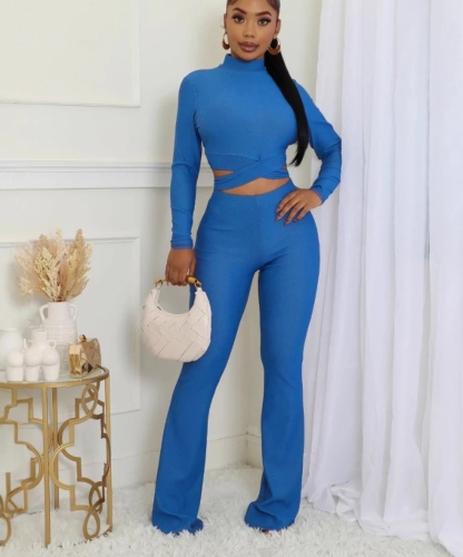 Crop Top & Flare Bottoms Bodycon Set