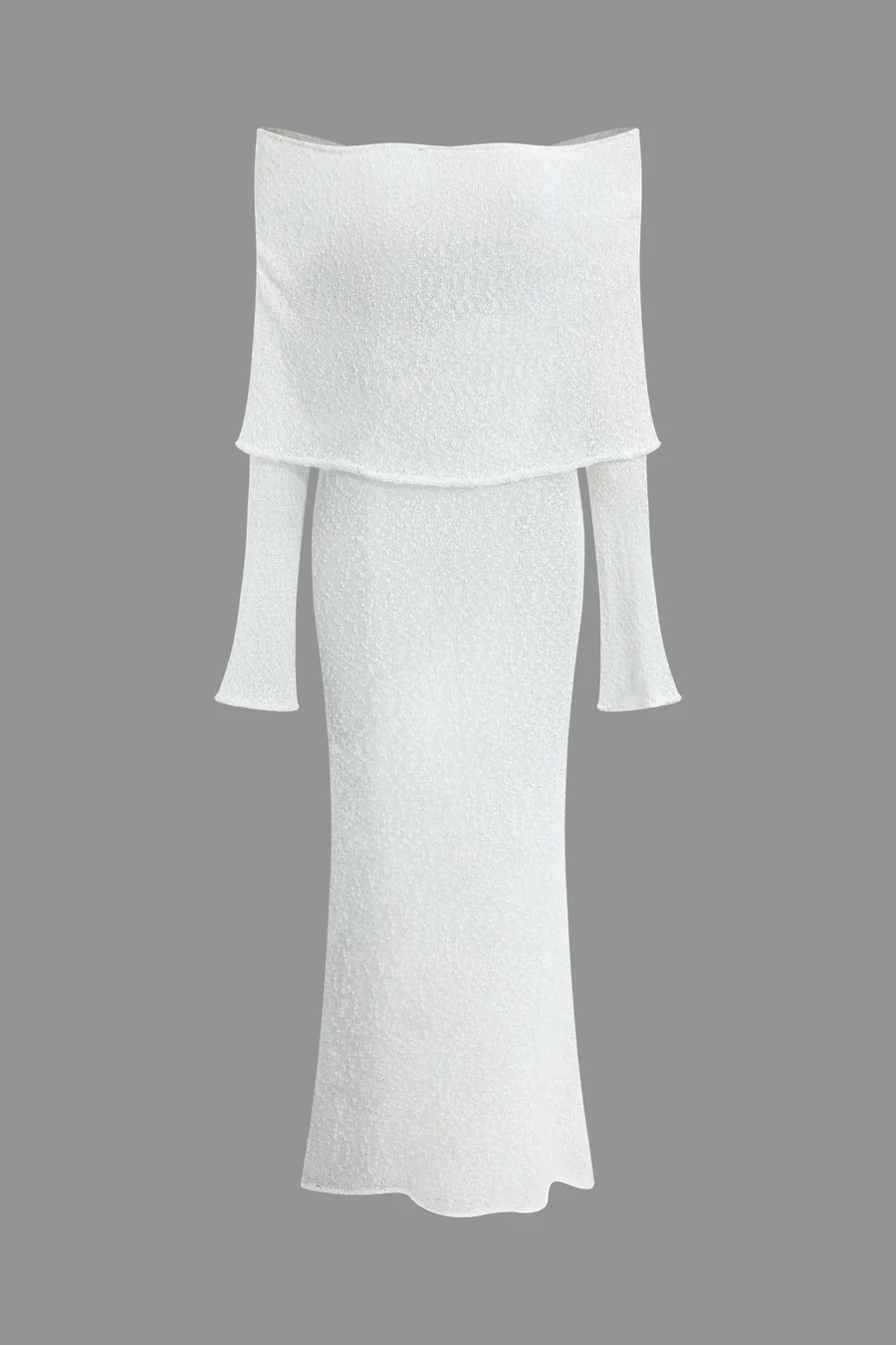 Off Shoulder Knit Summer Vacation Maxi Bodycon Dress
