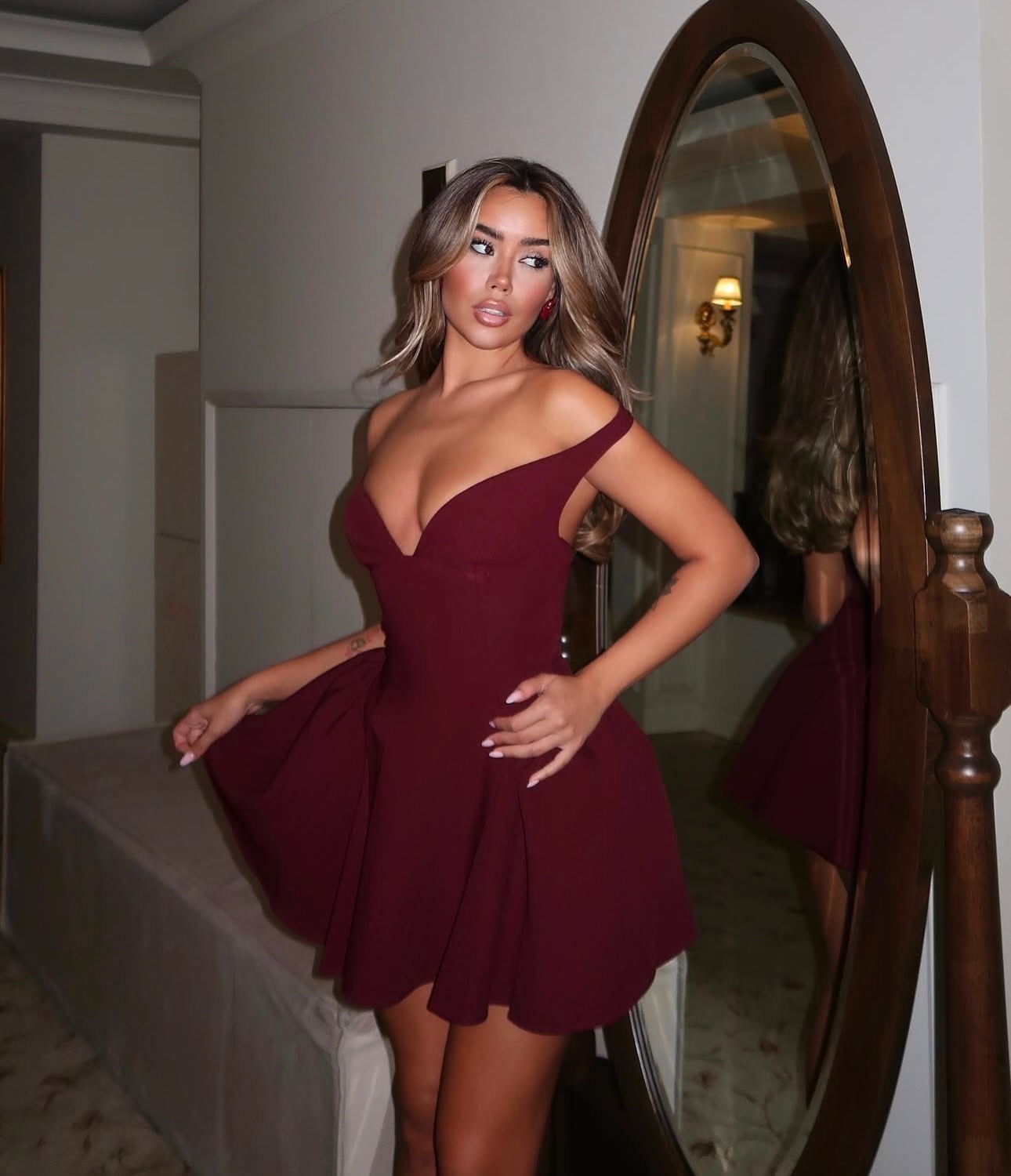 Off Shoulder A Line Elegant Mini Dresss