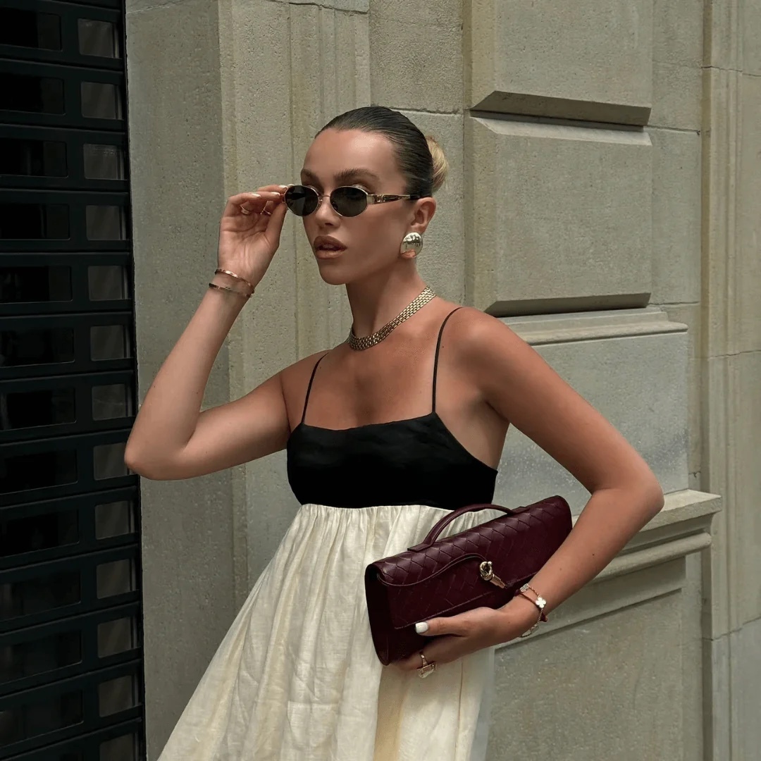 Two Tone Contrast Holiday Vacation Summer Maxi Dress