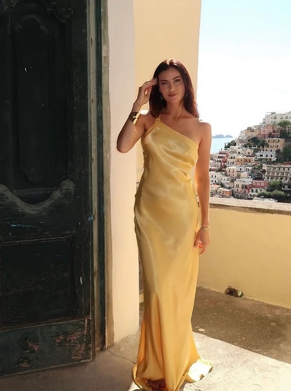 Backless One Shoulder Backless Maxi Dress