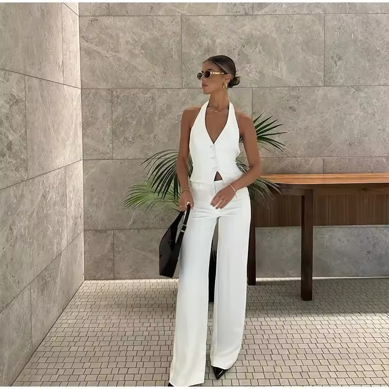 Vest & Trouser Pants Two Piece Set Elegant Outfit