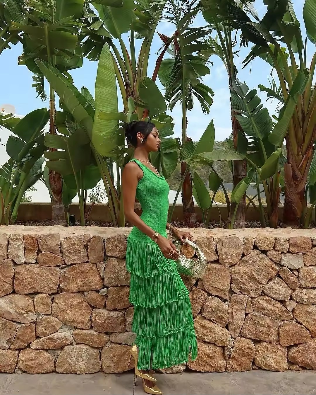 Tassel Sleeveless Bodycon Summer Vacation Holiday Maxi Dress